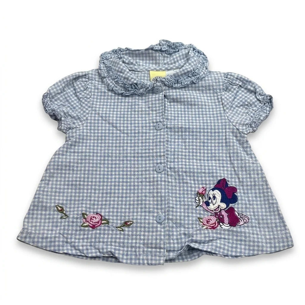Rutig blus från MICKEY & CO. - Storlek 80 - Blå