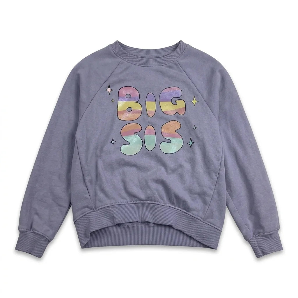 Mönstrad sweatshirt från H&M - Storlek 122/128 - Lila
