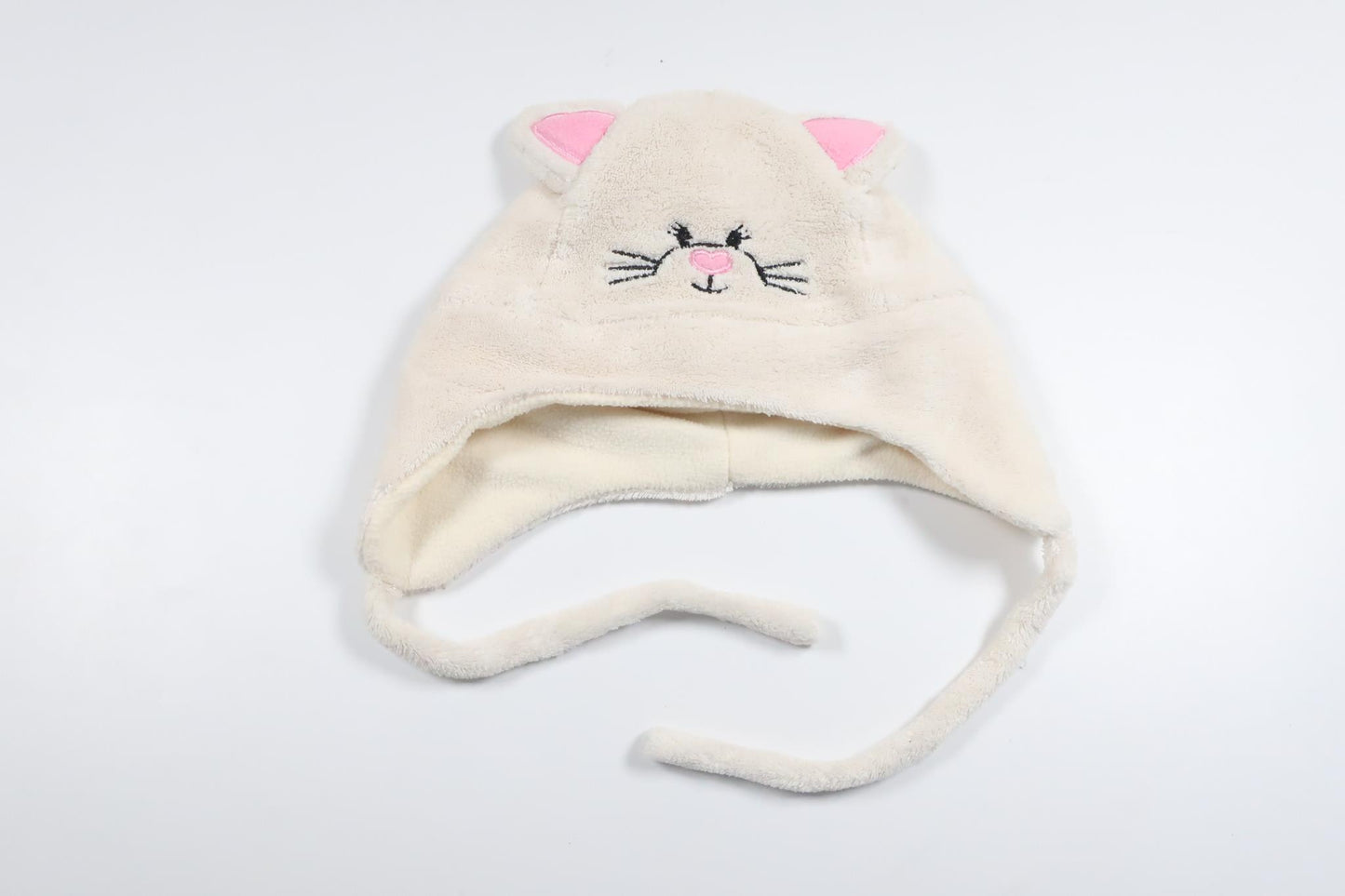 Fleecemütze von unbekannter Marke – Größe 46 – Cremeweiß