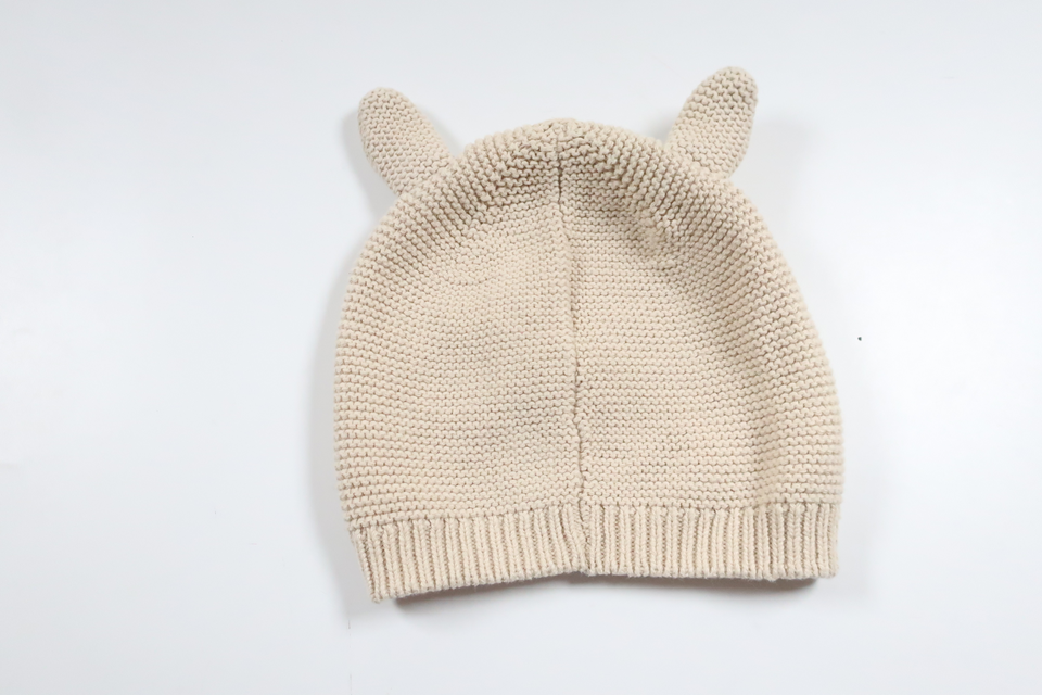 Strickmütze mit Ohren von H&MM - Größe 86/92 - Beige