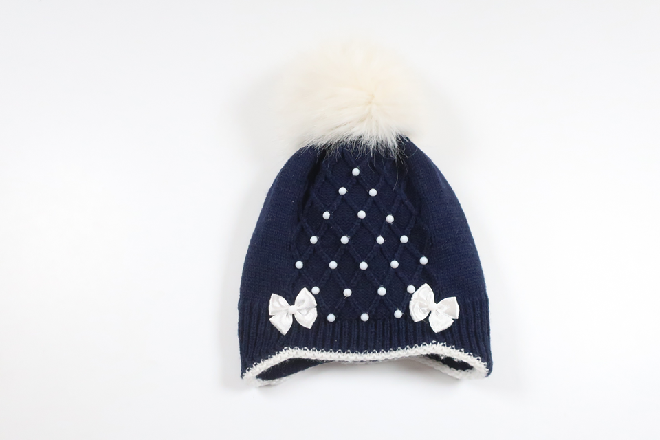 Fleecegefütterte Mütze von unbekannter Marke – Größe 86/92 – Marineblau