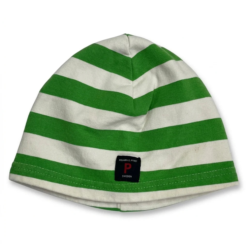 Striped hat from Polarn O. Pyret - Size 52 - Green