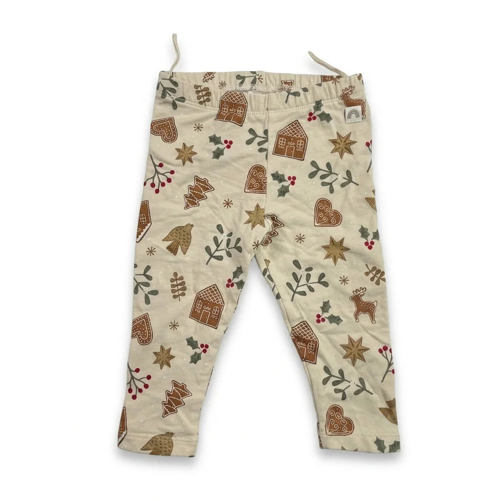 Mönstrade leggings från Lindex - Storlek 74 - Benvit
