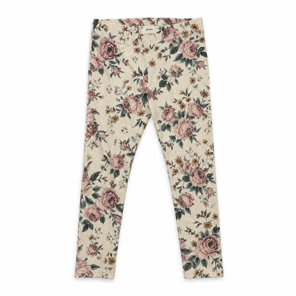 Blommiga leggings från Newbie - Storlek 92 - Benvit
