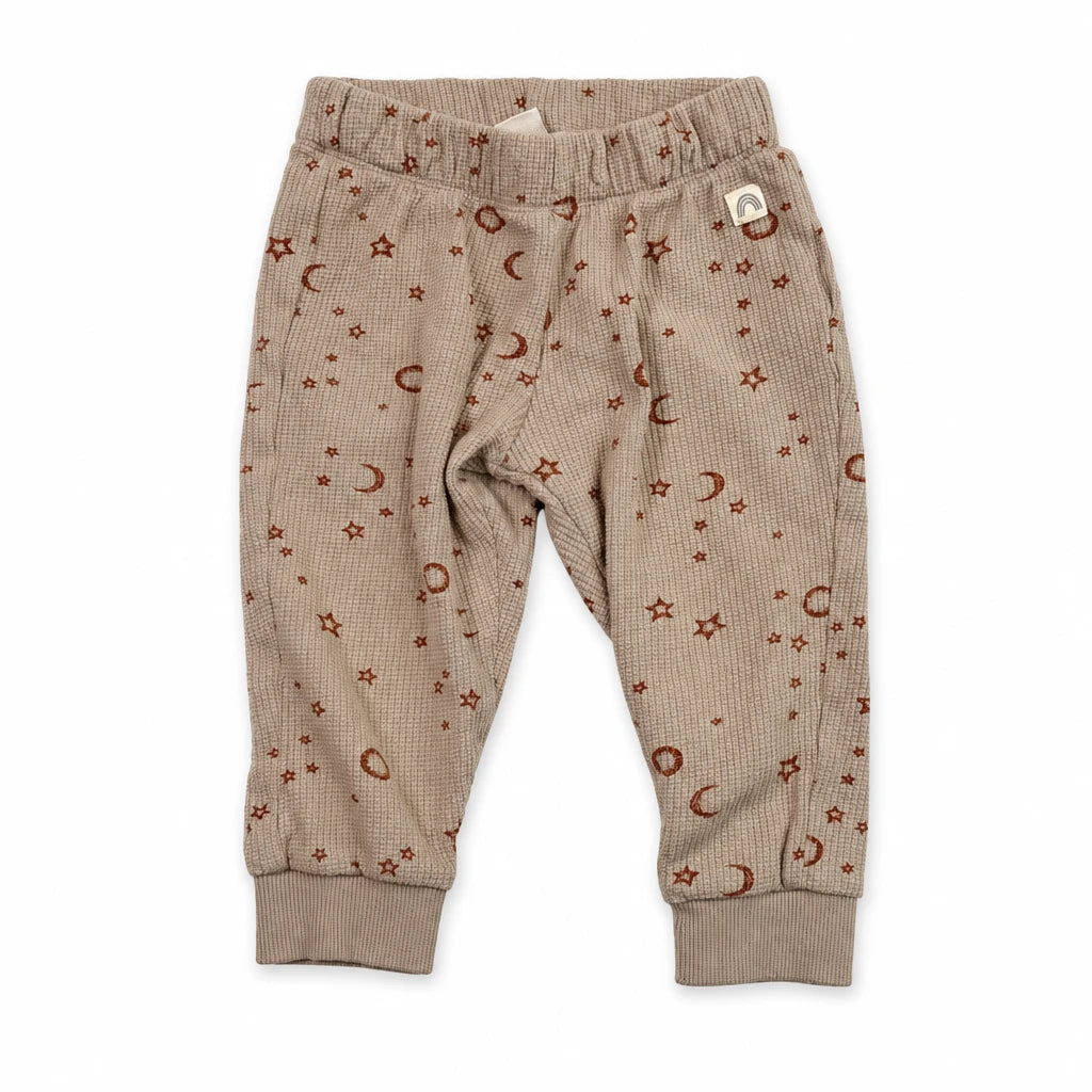 Mönstrade mjukisbyxor från Lindex - Storlek 80 - Beige