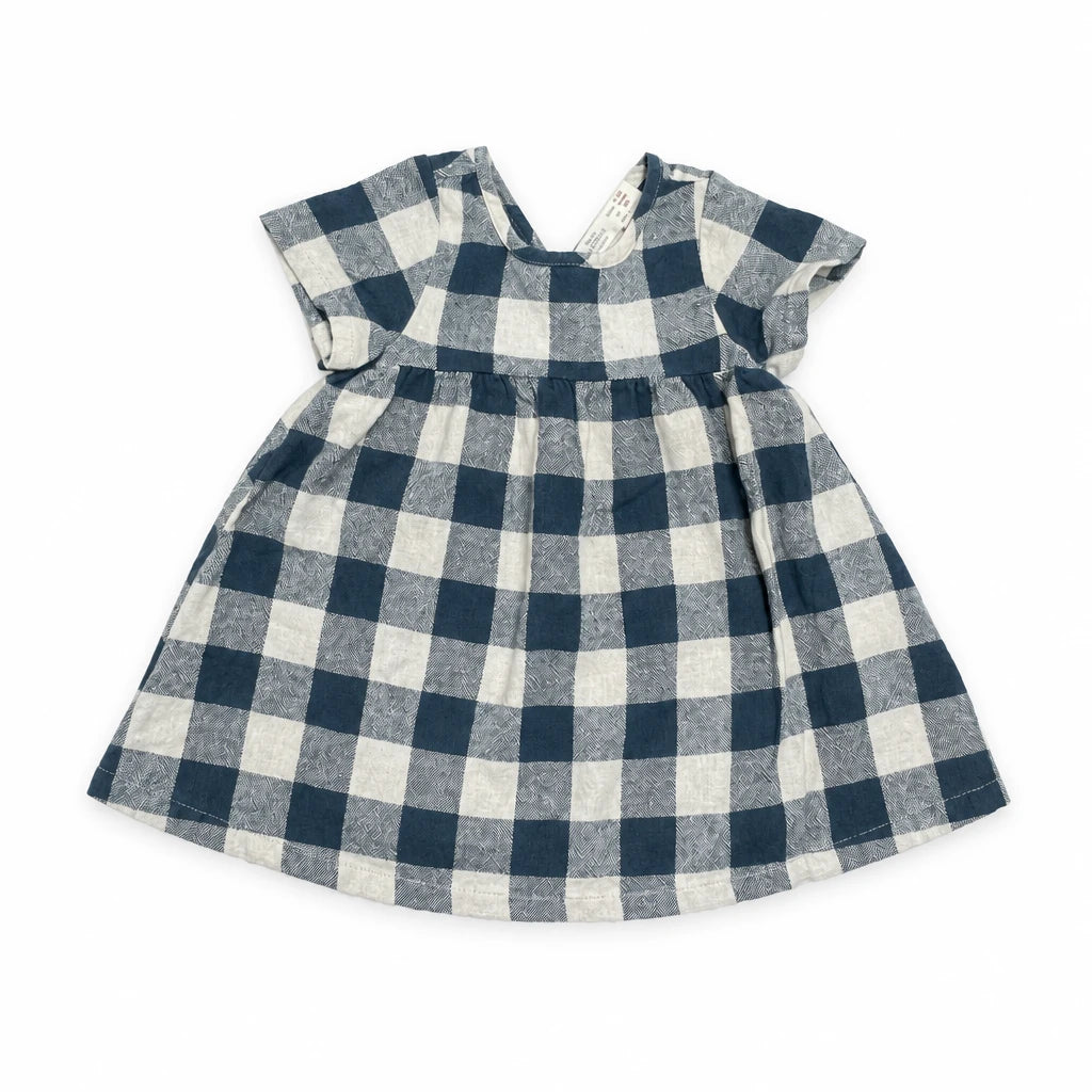Rutig klänning från Zara Baby Girl - Storlek 80 - Benvit