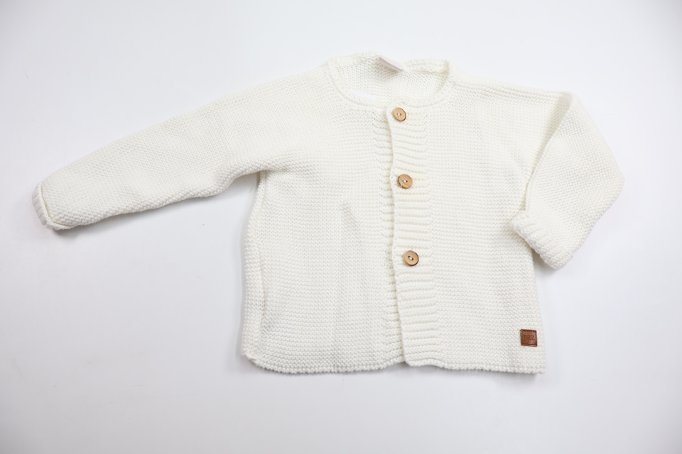 Stickad kofta från Paz Rodriguez - Storlek 86/92 - Vit