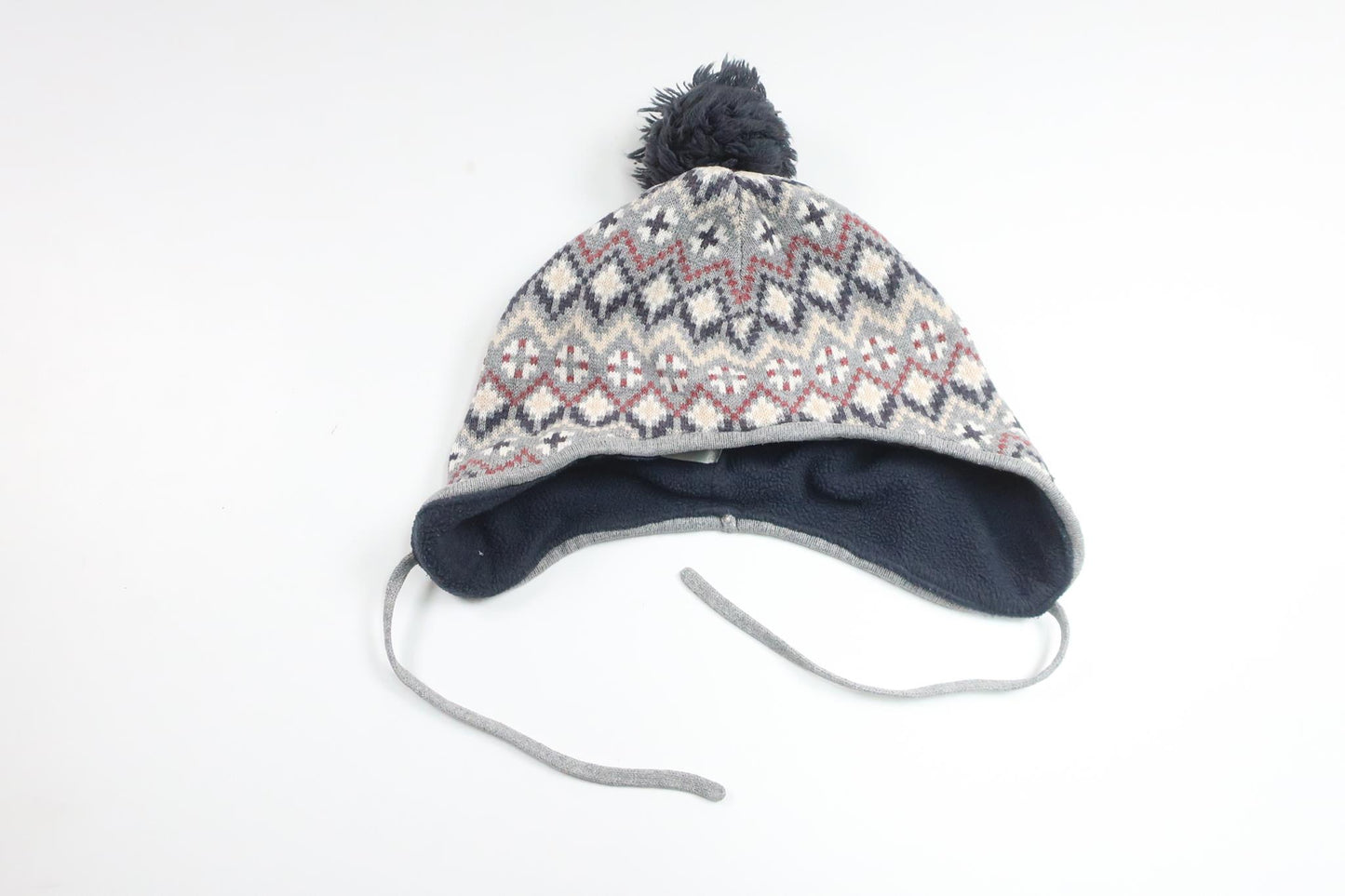 Fleecegefütterte Mütze mit Quaste von Newbie – Größe 48/50 – Grau