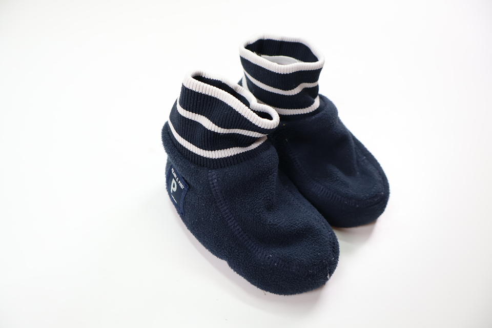 Windfleece booties from Polarn O. Pyret - Size 16/18 - Navy blue