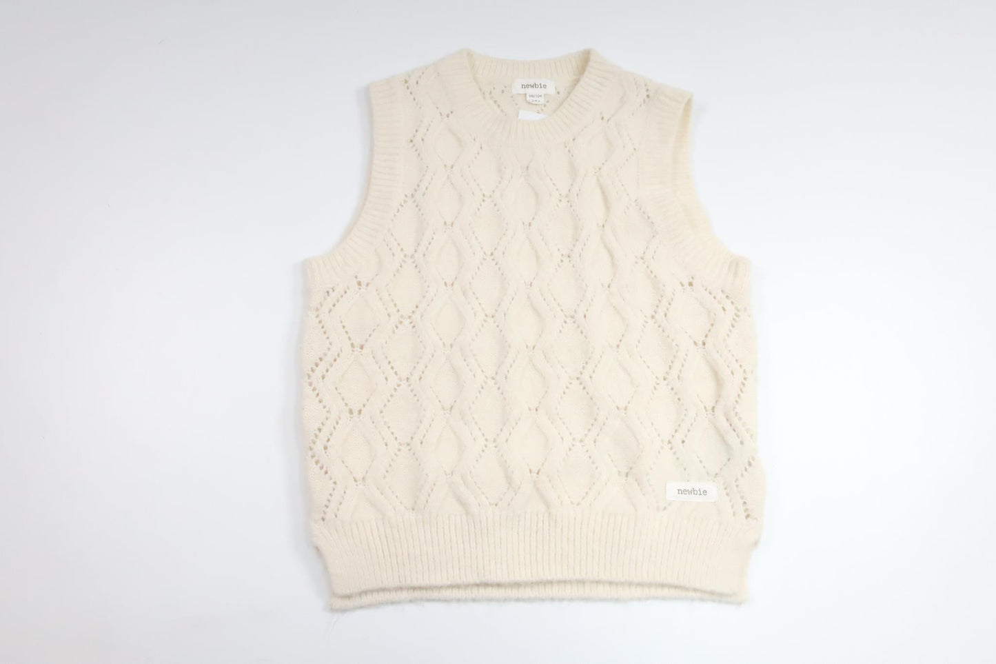 Strickweste von Newbie – Größe 98/104 – Cremeweiß