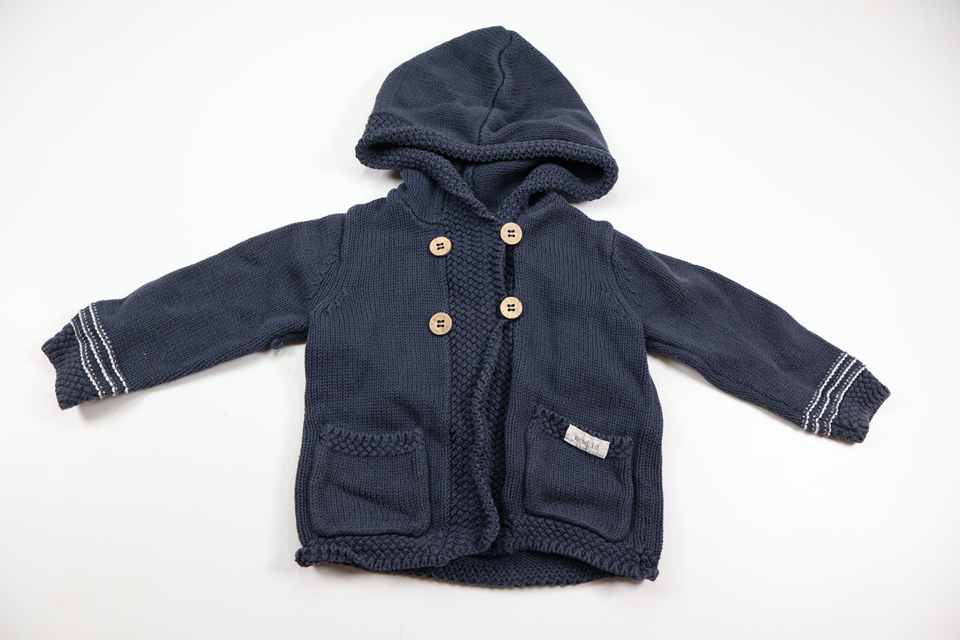 Knitted hoodie from Newbie - Size 80 - Navy blue