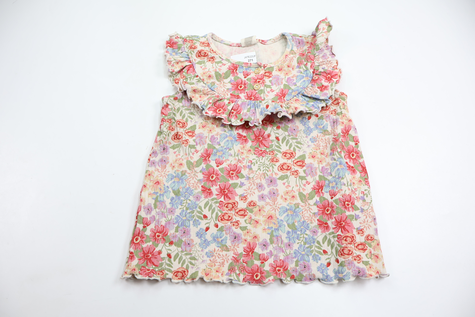 Blommig ribbad tröja från H&M - Storlek 86 - Multi