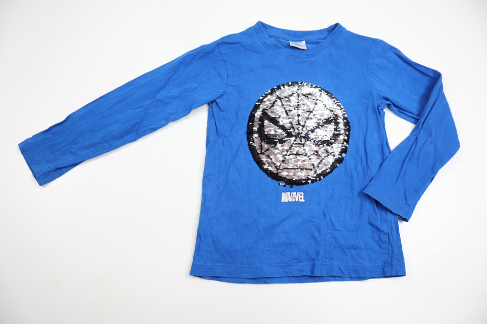 Tröja med vändbara paljetter från Spiderman - Storlek 110/116 - Blå