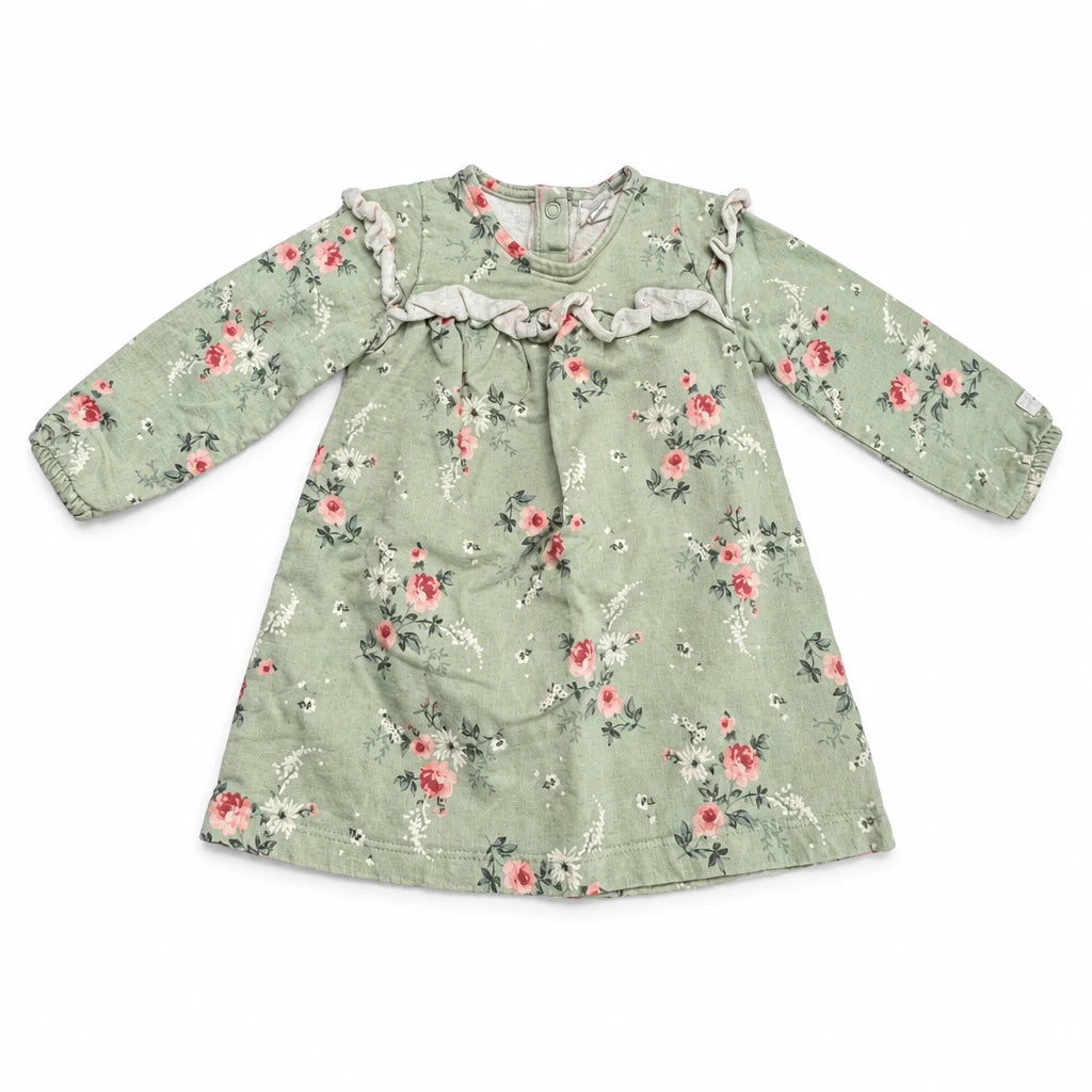 Klänning med blommönster från Newbie - Storlek 80 - Grön