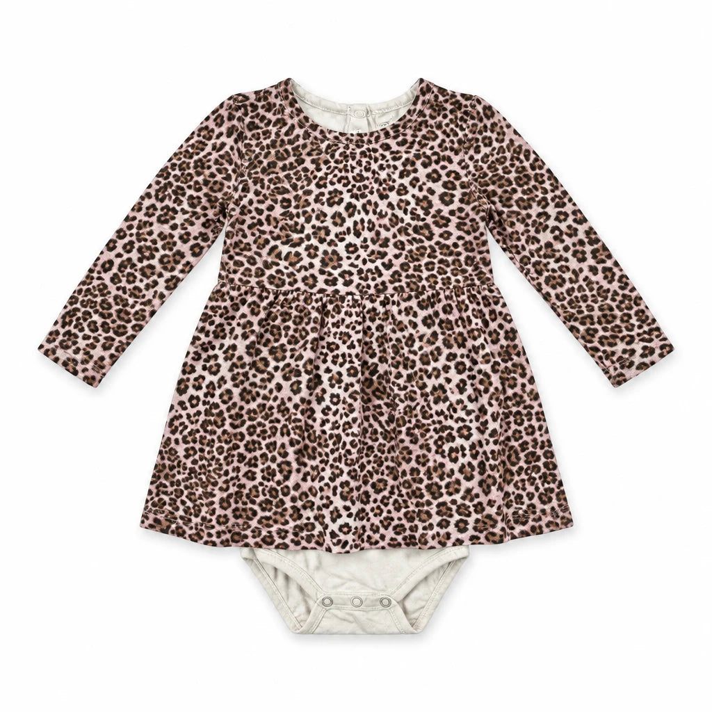 Leopardmönstrad bodysuit från Kappahl - Storlek 80 - Rosa