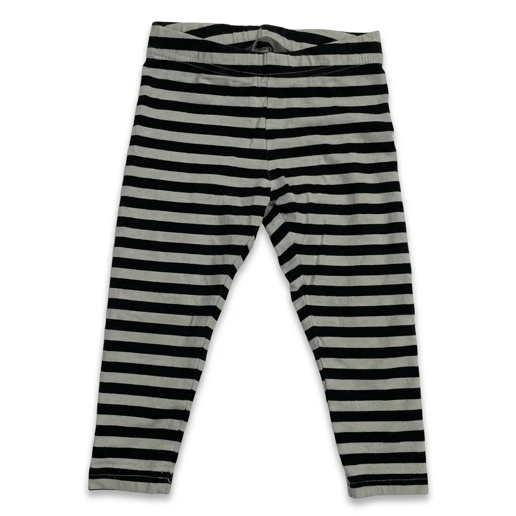 Randiga leggings från Lindex - Storlek 92 - Vit