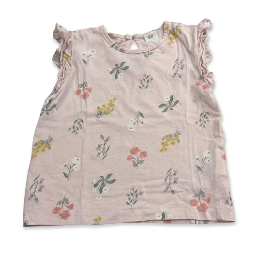 Floral T-shirt from H&M - Size 86 - Pink