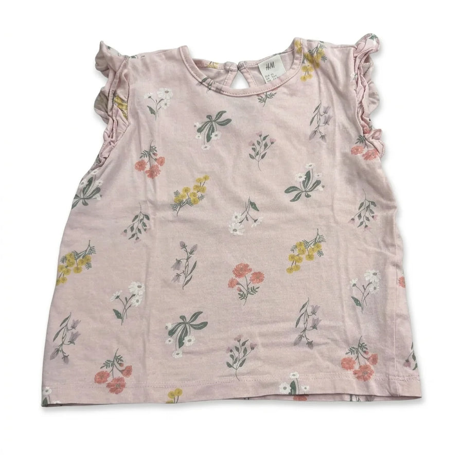 Floral T-shirt from H&M - Size 86 - Pink