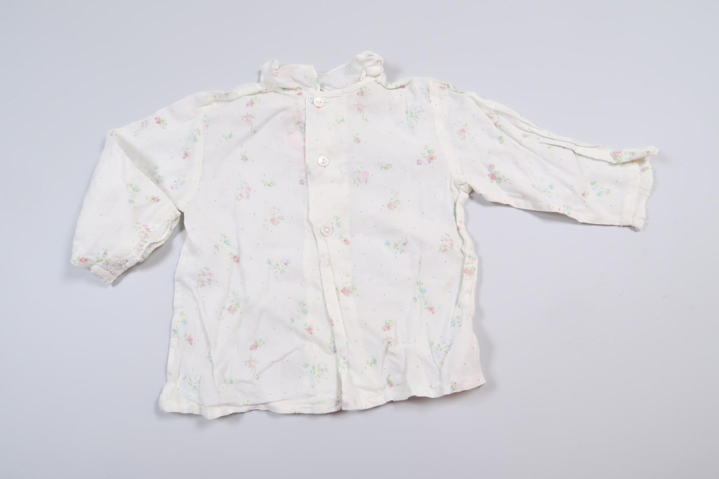 Weiße Bluse mit Blumenmuster von Bonpoint in Größe 68