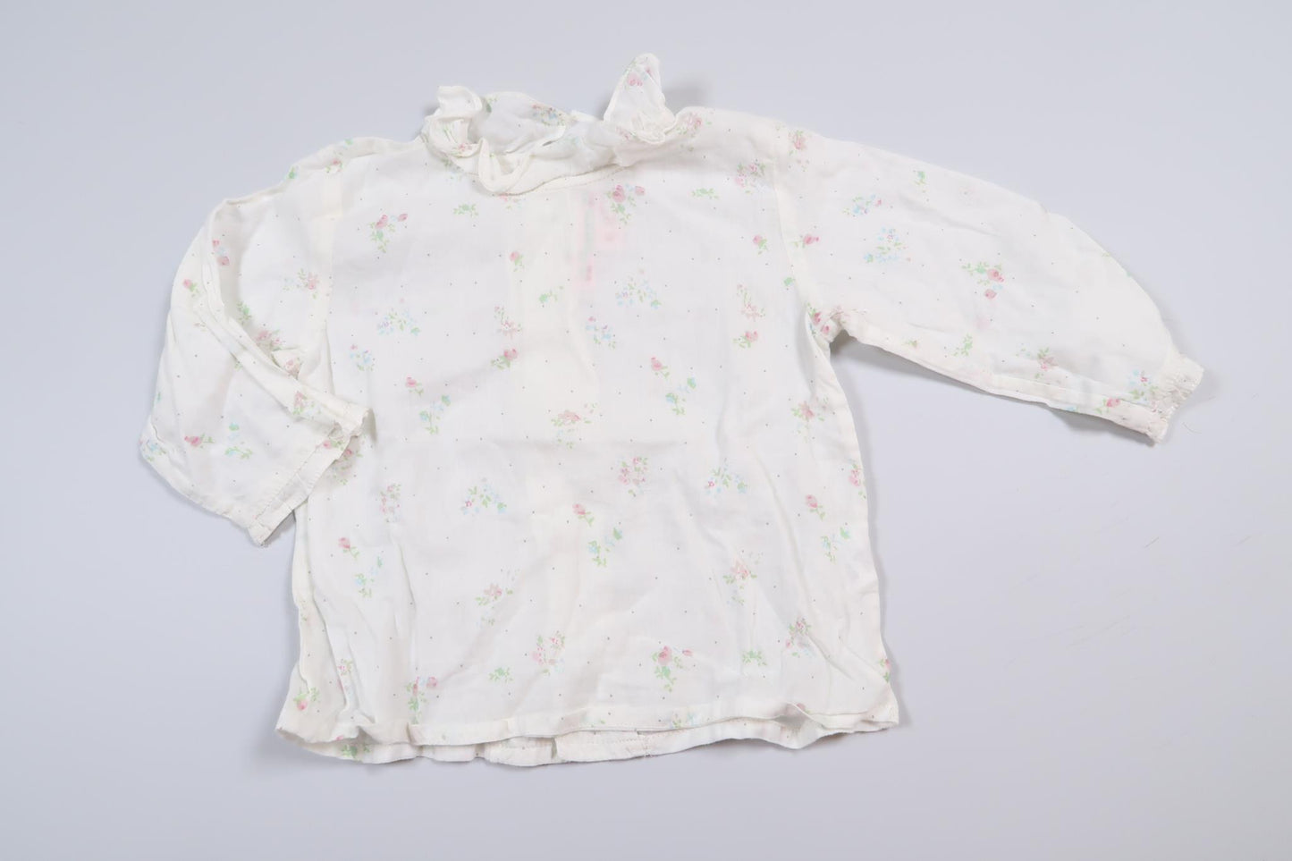 Weiße Bluse mit Blumenmuster von Bonpoint in Größe 68