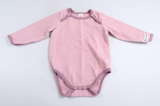 Pink long-sleeved bodysuit in size 68