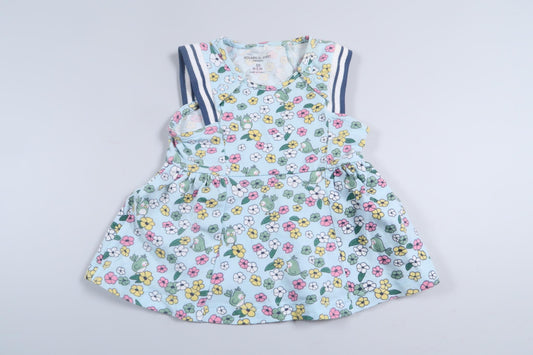 Blue dress with flowers from Polarn o. Pyret in size 50
