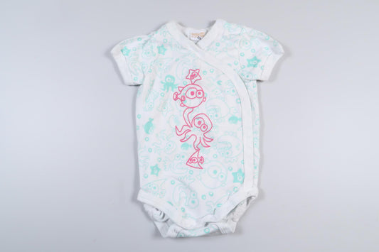 Short-sleeved wrap bodysuit with fish from Lindex in size 68