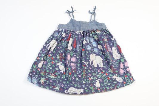 Blue dress with forest motif from Baby GAP in size 80
