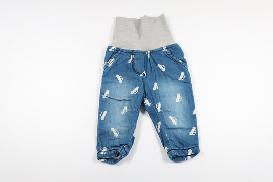 Lightly lined pull-on jeans pants with cars from Dopo Dopo in size 56