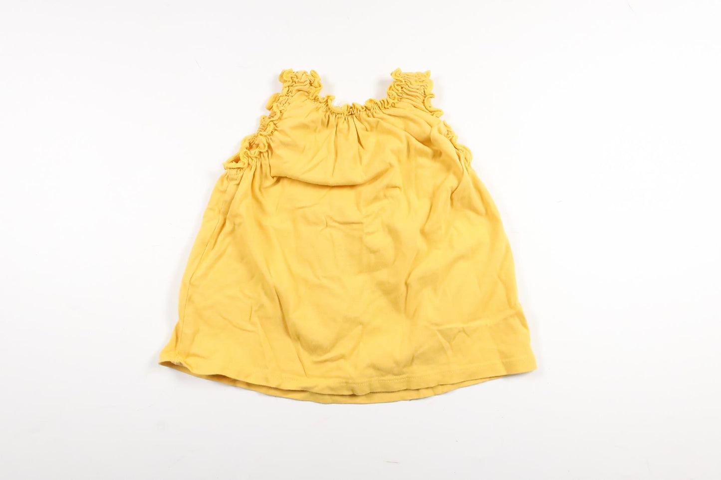Yellow short-sleeved dress with cats and text from H&amp;M in size 62/68