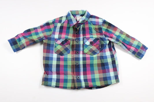 Checkered long-sleeved shirt from Polarn o. Pyret in size 68