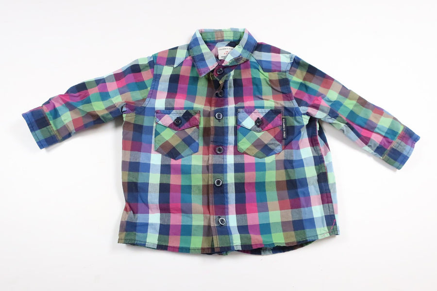 Checkered long-sleeved shirt from Polarn o. Pyret in size 68