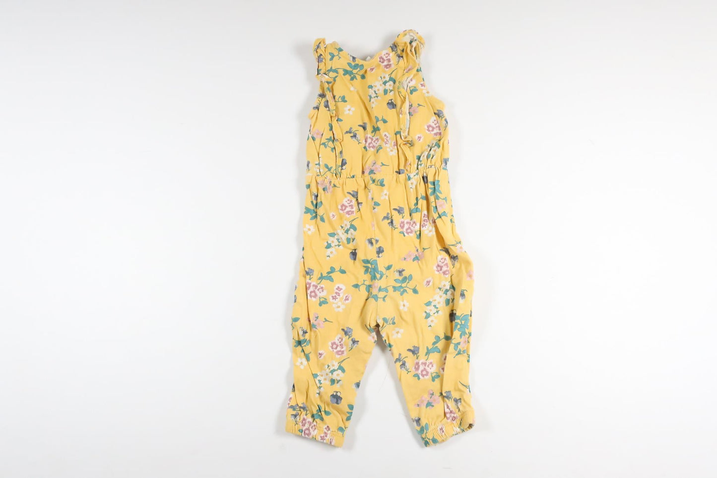 Gelber Jumpsuit mit Blumenmuster von Lindex in Größe 62