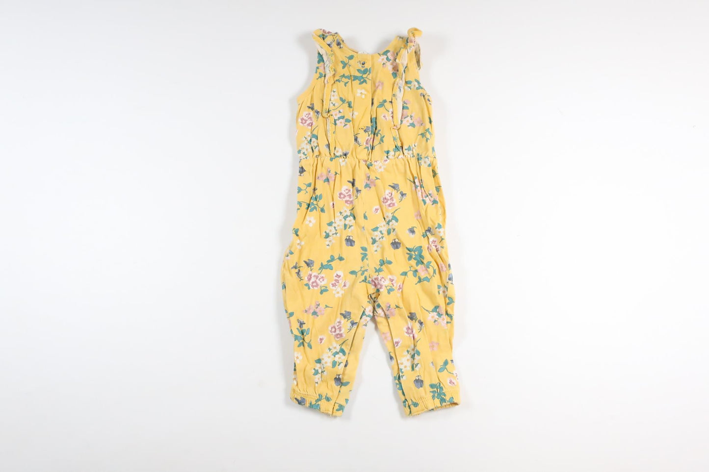 Gelber Jumpsuit mit Blumenmuster von Lindex in Größe 62