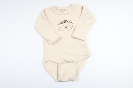 Beige long-sleeved bodysuit from Minymo in size 62