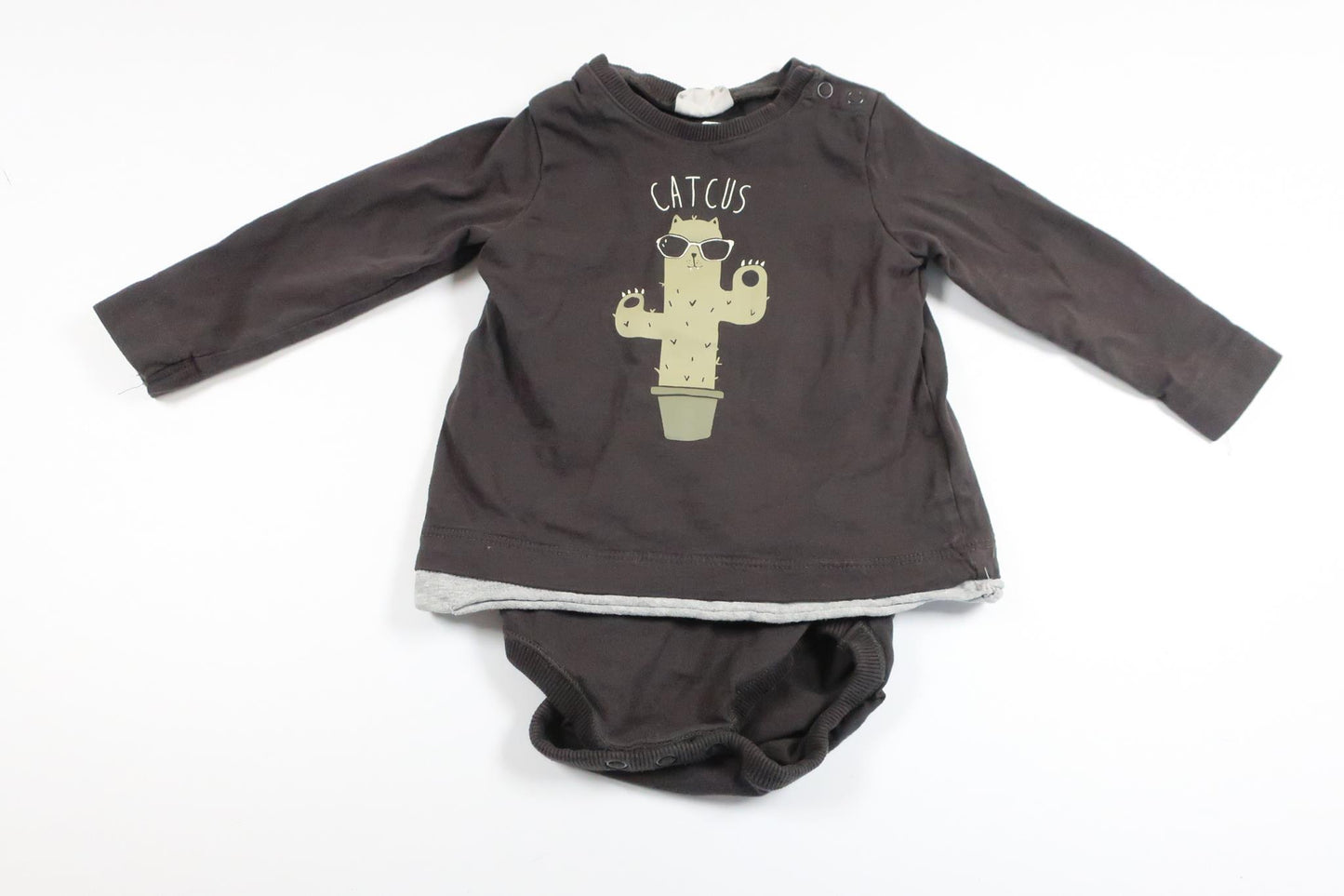 Sweater with built-in body from Kappahl - Size 74 - Grey