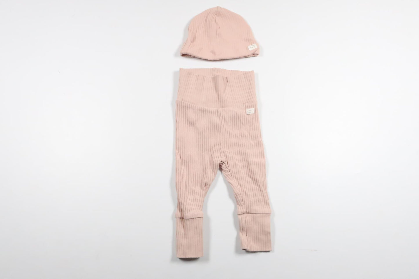Ribbed pants with matching hat from H&amp;M - Size 62 - Pink