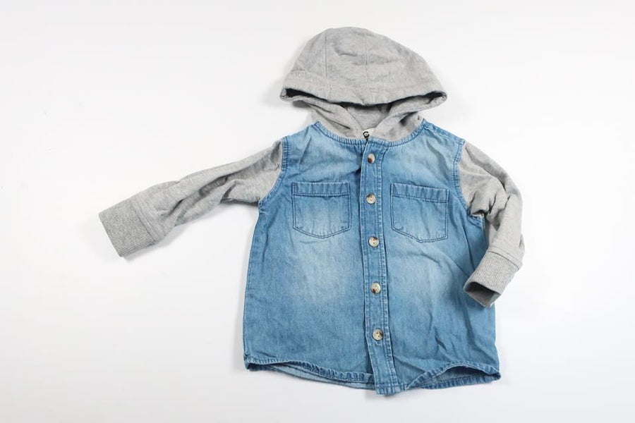 Kapuzenhemd von Cubus – Größe 68 – Denim