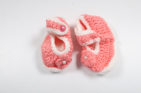 Hand-knitted booties from Unknown - Size 50/56 - Pink