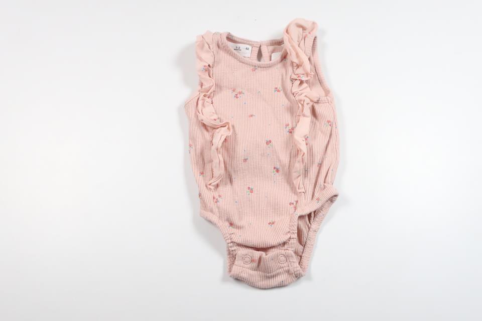 Ribbed floral bodysuit from Zara - Size 56 - Pink