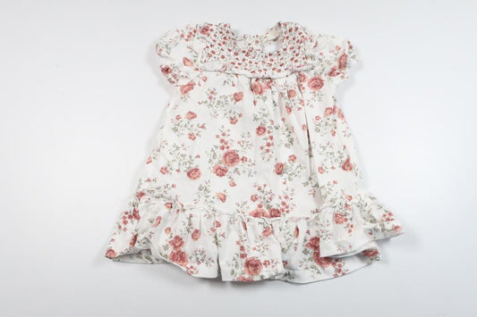 Geblümtes Kleid von Newbie – Größe 74 – Weiß