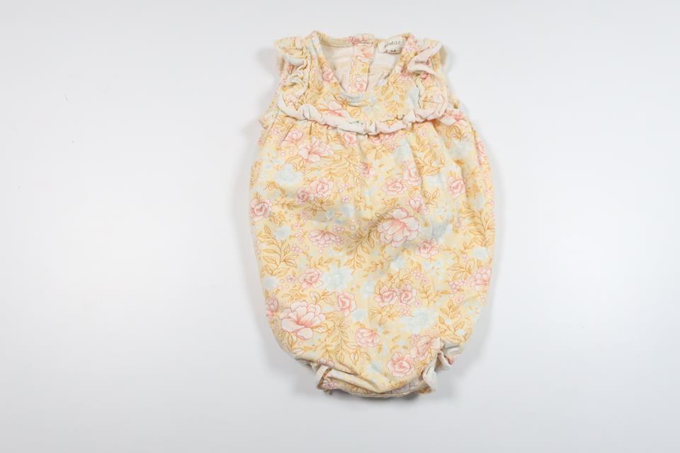 Geblümter Body von Newbie – Größe 74 – Gelb