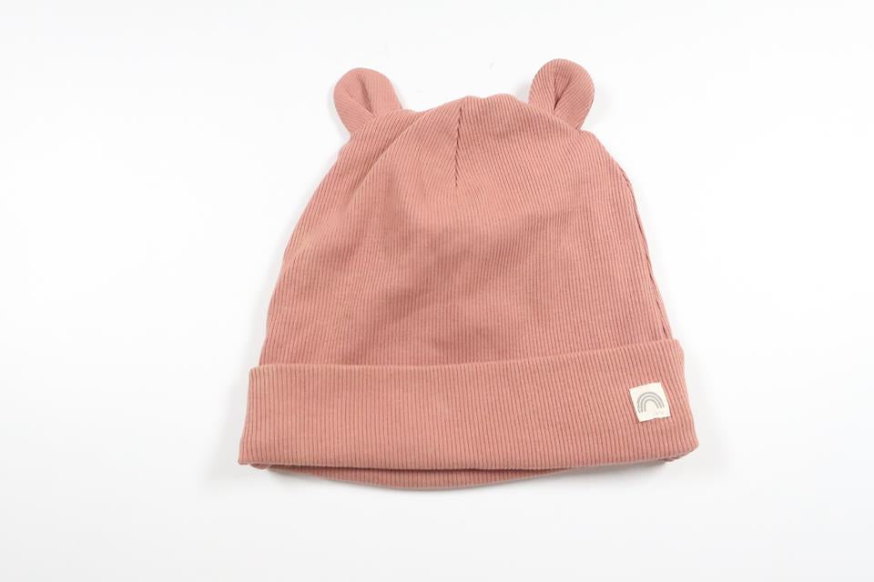 Gerippte Mütze mit Ohren von Lindex – Größe 74/80 – Rosa