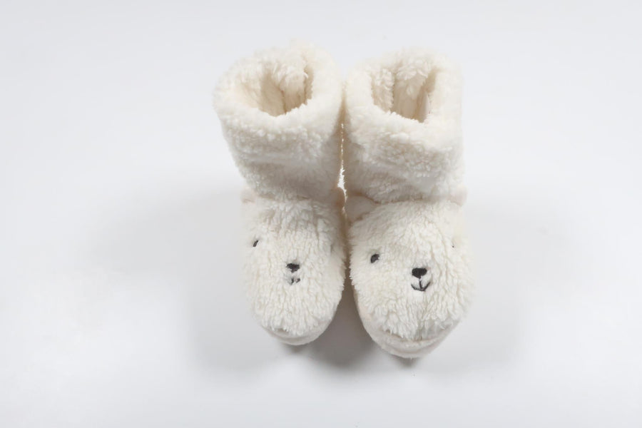 Booties with teddy bears - anti slip from H&M - Size 16/17 - White