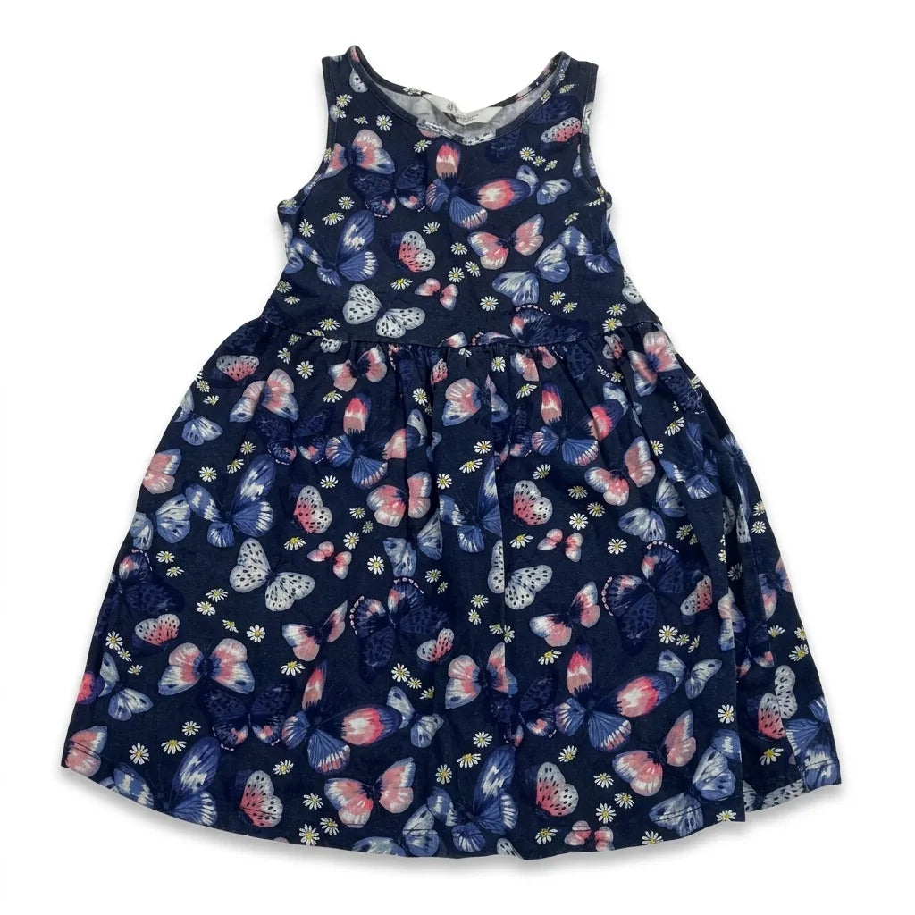Blommig klänning från H&M - Storlek 110/116 - Marinblå