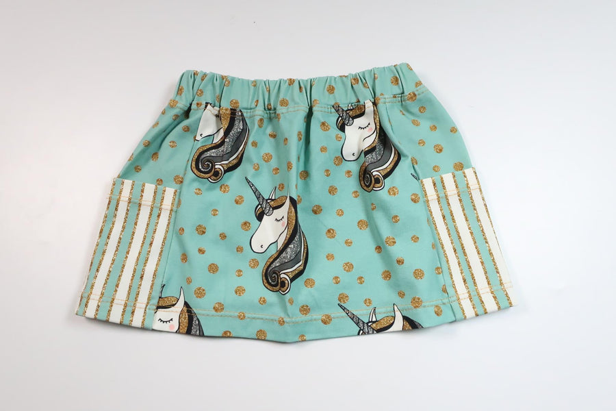 Rock mit Einhörnern von Unbekannt - Größe 98 - Blau