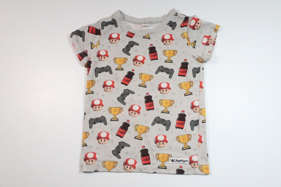 T-Shirt mit Super Mario-Motiv von Just 4 You – Größe 122 – Grau
