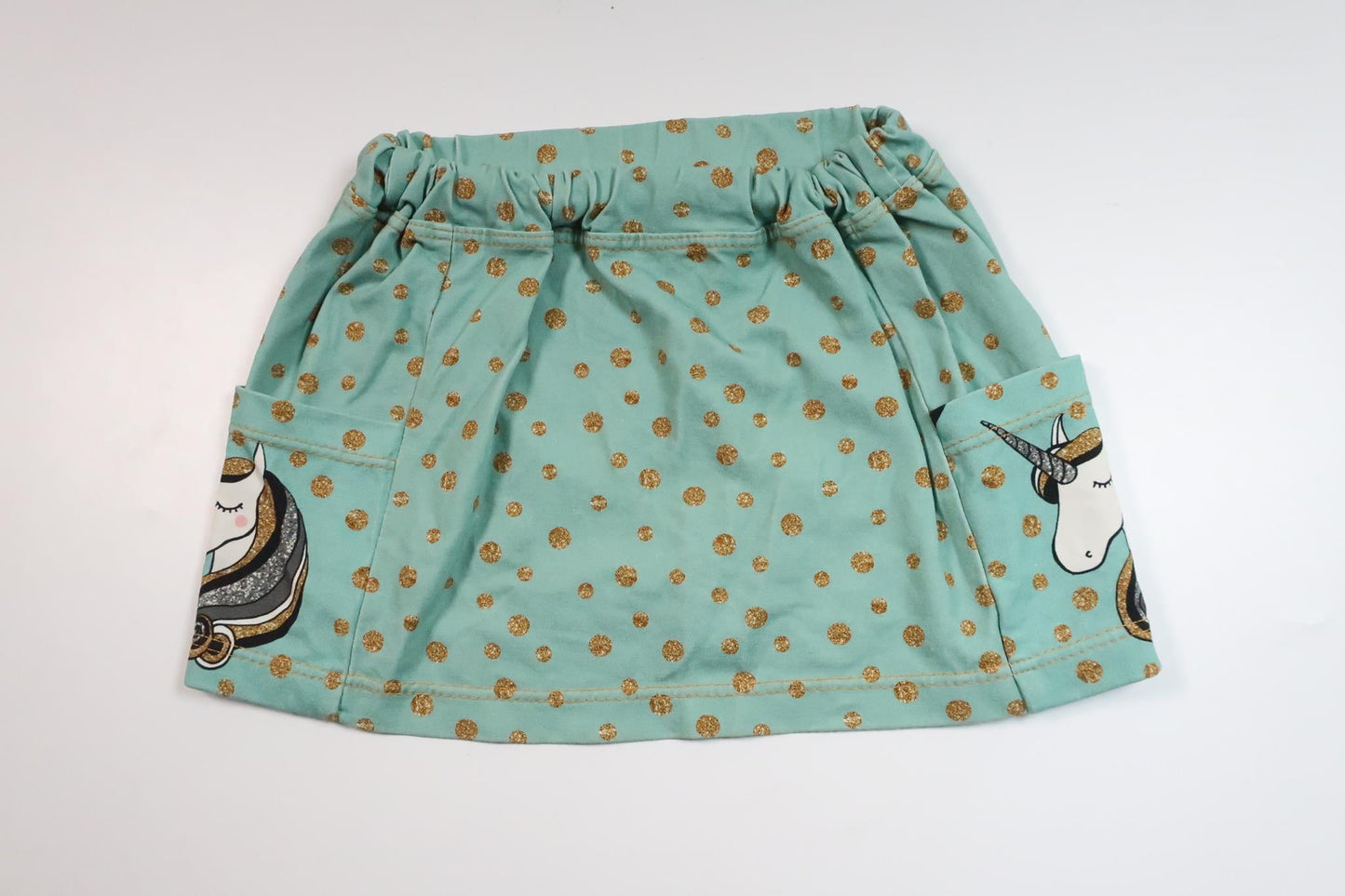 Rock mit Einhörnern und Punkten von unbekannter Marke – Größe 98 – Blau