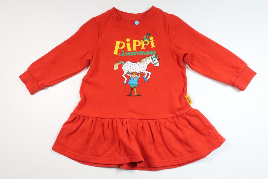 Kleid von Pippi Langstrumpf – Größe 86/92 – Rot