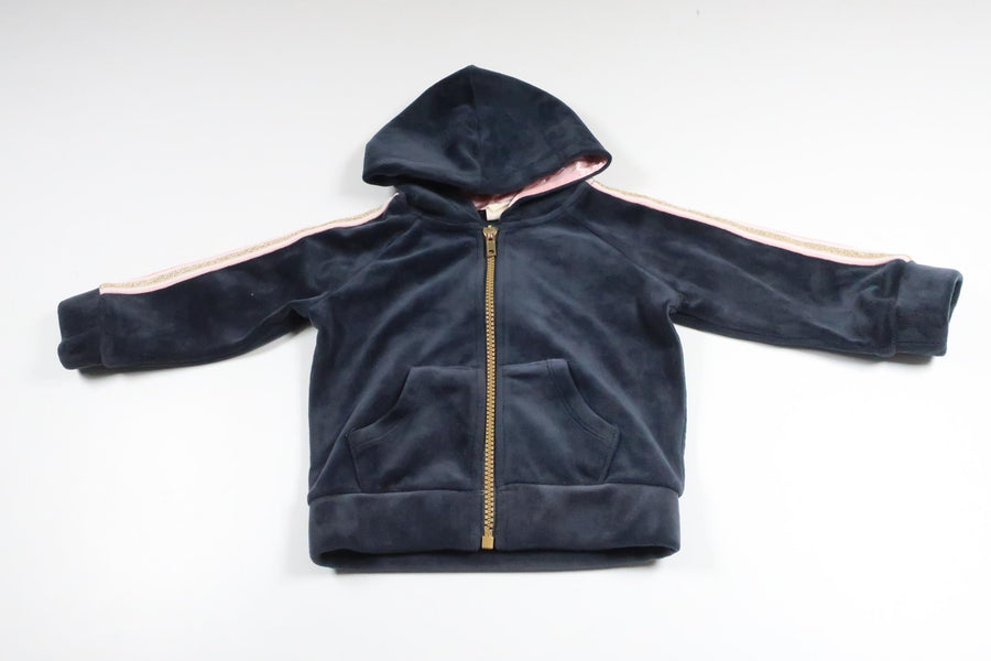 Velour hooded jacket from Uniq Baby - Size 74 - Navy blue